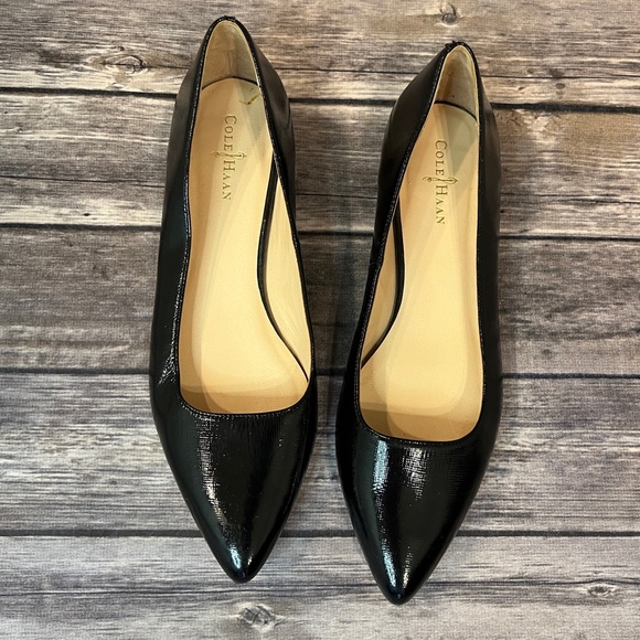 Cole Haan Shoes - Cole Haan Black Leather Point Toe Flats - Size 6AA